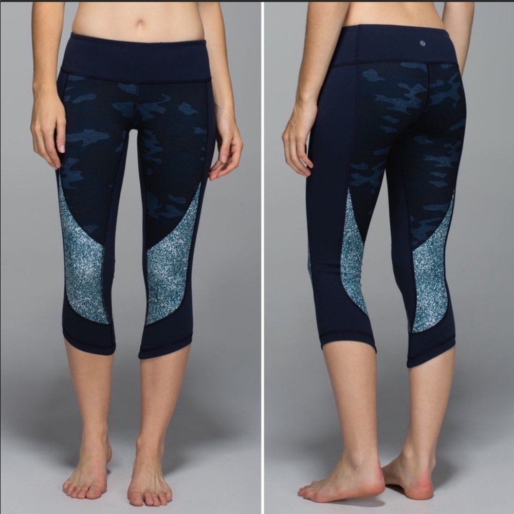 Lululemon Wunder Under Crop Camo Leggings Sz 4